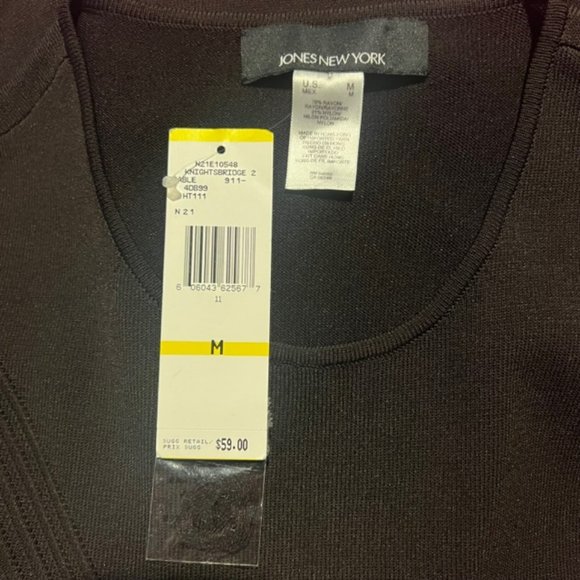 Jones New York NWT Black Sleeveless Blouse Size Medium - Picture 8 of 8